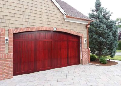 red garage door